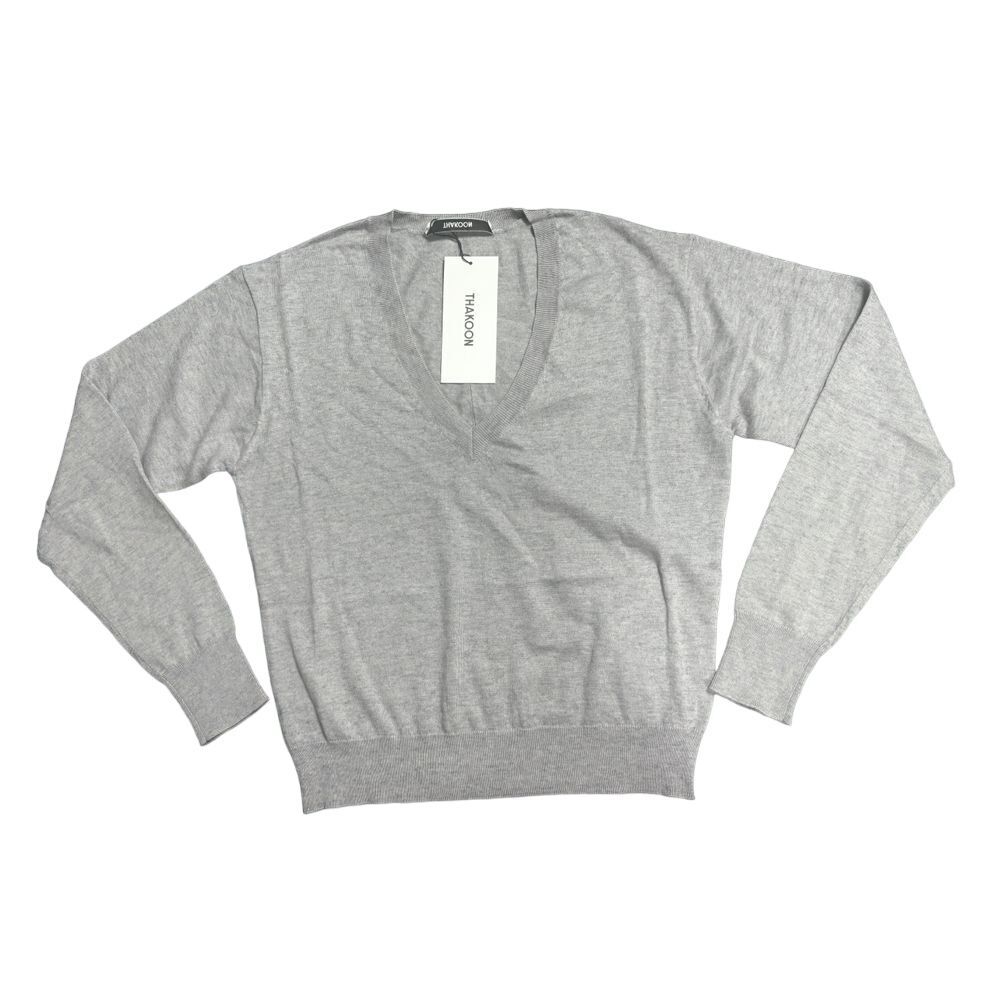 Thakoon NWT V-Neck Sweater Light Heather Gray in Size Small‎
